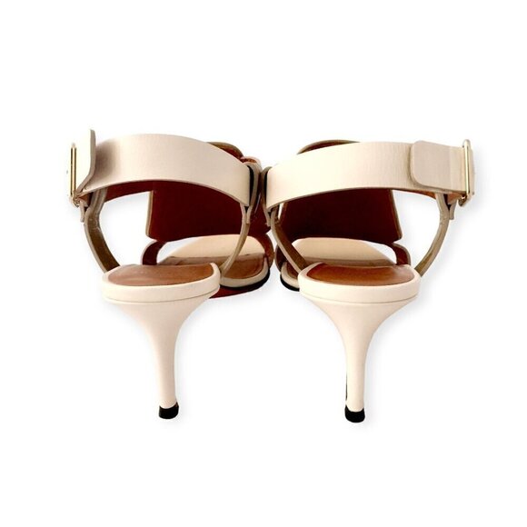 Givenchy two tone sling back sandals in Ecru and Beige Leather, Size 39EU. - Picture 5 of 11